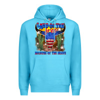 Ocean Blue land of the free because of the brave Premium Hoodie - texasbilliewilder