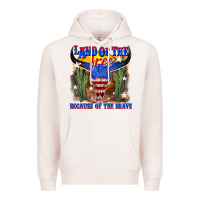 Pale Pink land of the free because of the brave Premium Hoodie - texasbilliewilder
