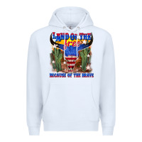 White land of the free because of the brave Premium Hoodie - texasbilliewilder