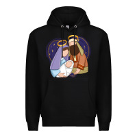 Black holy night jesus birth Premium Hoodie - Zillion Design Studio