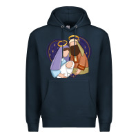 Navy holy night jesus birth Premium Hoodie - Zillion Design Studio