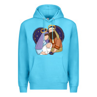 Ocean Blue holy night jesus birth Premium Hoodie - Zillion Design Studio