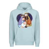 Blue Mist holy night jesus birth Premium Hoodie - Zillion Design Studio