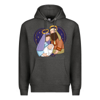 Charcoal Heather holy night jesus birth Premium Hoodie - Zillion Design Studio