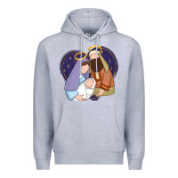 Heather Grey holy night jesus birth Premium Hoodie - Zillion Design Studio