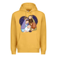 Mustard holy night jesus birth Premium Hoodie - Zillion Design Studio