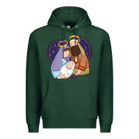 Sports Green holy night jesus birth Premium Hoodie - Zillion Design Studio