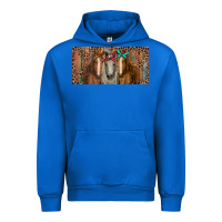 Cobalt Horses with serape and leopard Urban Hoodie - RanaPortraitStore
