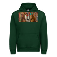 Forest Green Horses with serape and leopard Urban Hoodie - RanaPortraitStore