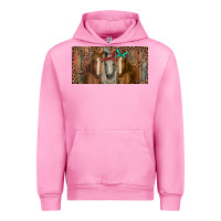 Fuchsia Pink Horses with serape and leopard Urban Hoodie - RanaPortraitStore