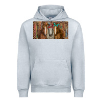 Heather Grey Horses with serape and leopard Urban Hoodie - RanaPortraitStore