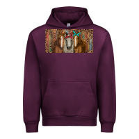 Mauve Wine Horses with serape and leopard Urban Hoodie - RanaPortraitStore