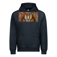 Navy Horses with serape and leopard Urban Hoodie - RanaPortraitStore