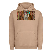 Pigment Burro Horses with serape and leopard Urban Hoodie - RanaPortraitStore