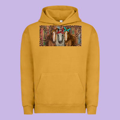 Urban Hoodie Horses with serape and leopard