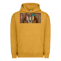 Pigment Peanut Butter Horses with serape and leopard Urban Hoodie - RanaPortraitStore