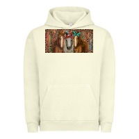 Pigment Pistachio Horses with serape and leopard Urban Hoodie - RanaPortraitStore