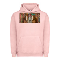 Pigment Salmon Horses with serape and leopard Urban Hoodie - RanaPortraitStore