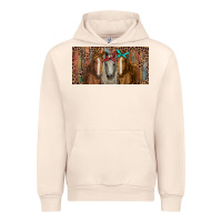 Sandshell Horses with serape and leopard Urban Hoodie - RanaPortraitStore