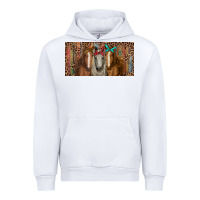 White Horses with serape and leopard Urban Hoodie - RanaPortraitStore