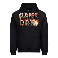 Black game day baseball leopard Urban Hoodie - Zillion Design Studio