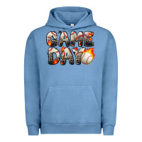 Pigment Pebble Blue game day baseball leopard Urban Hoodie - Zillion Design Studio