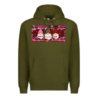 Army Green Happy valentines day gnomes rose Premium Hoodie - RanaPortraitStore