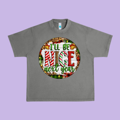 Christmas I'll Be Nice Next Year Urban Heavy Tee Designed By Artiststas