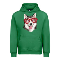 Emerald husky with love glasses Urban Hoodie - RanaPortraitStore
