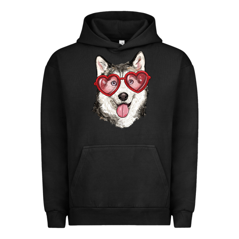 Husky With Love Glasses Urban Hoodie by RanaPortraitStore | Teevron