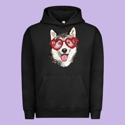 Urban Hoodie husky with love glasses