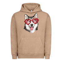 Pigment Burro husky with love glasses Urban Hoodie - RanaPortraitStore