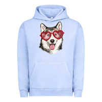 Pigment Grape Ice husky with love glasses Urban Hoodie - RanaPortraitStore