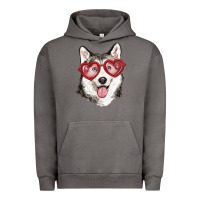 Pigment Tornado husky with love glasses Urban Hoodie - RanaPortraitStore
