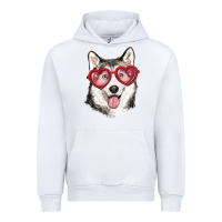 White husky with love glasses Urban Hoodie - RanaPortraitStore
