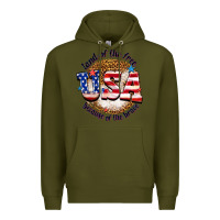 Army Green land of the free usa because of the brave billie w Premium Hoodie - texasbilliewilder