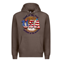 Coffee land of the free usa because of the brave billie w Premium Hoodie - texasbilliewilder