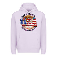 Lilac land of the free usa because of the brave billie w Premium Hoodie - texasbilliewilder