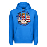 True Royal land of the free usa because of the brave billie w Premium Hoodie - texasbilliewilder