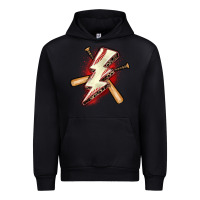 Black baseball lightning bolt Urban Hoodie - Zillion Design Studio