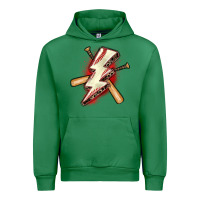 Emerald baseball lightning bolt Urban Hoodie - Zillion Design Studio