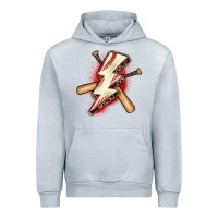 Heather Grey baseball lightning bolt Urban Hoodie - Zillion Design Studio