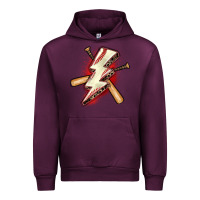 Mauve Wine baseball lightning bolt Urban Hoodie - Zillion Design Studio