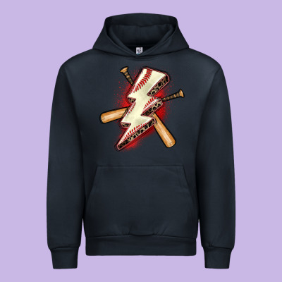 Baseball Lightning Bolt Urban Hoodie Designed By Zillion Design Studio