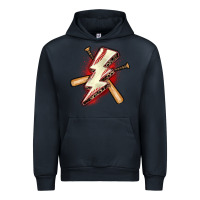 Navy baseball lightning bolt Urban Hoodie - Zillion Design Studio