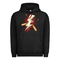 Pigment Black baseball lightning bolt Urban Hoodie - Zillion Design Studio