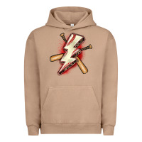 Pigment Burro baseball lightning bolt Urban Hoodie - Zillion Design Studio
