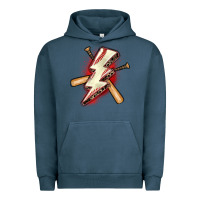 Pigment Midnight Navy baseball lightning bolt Urban Hoodie - Zillion Design Studio