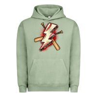 Pigment Oil Green baseball lightning bolt Urban Hoodie - Zillion Design Studio