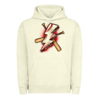 Pigment Pistachio baseball lightning bolt Urban Hoodie - Zillion Design Studio